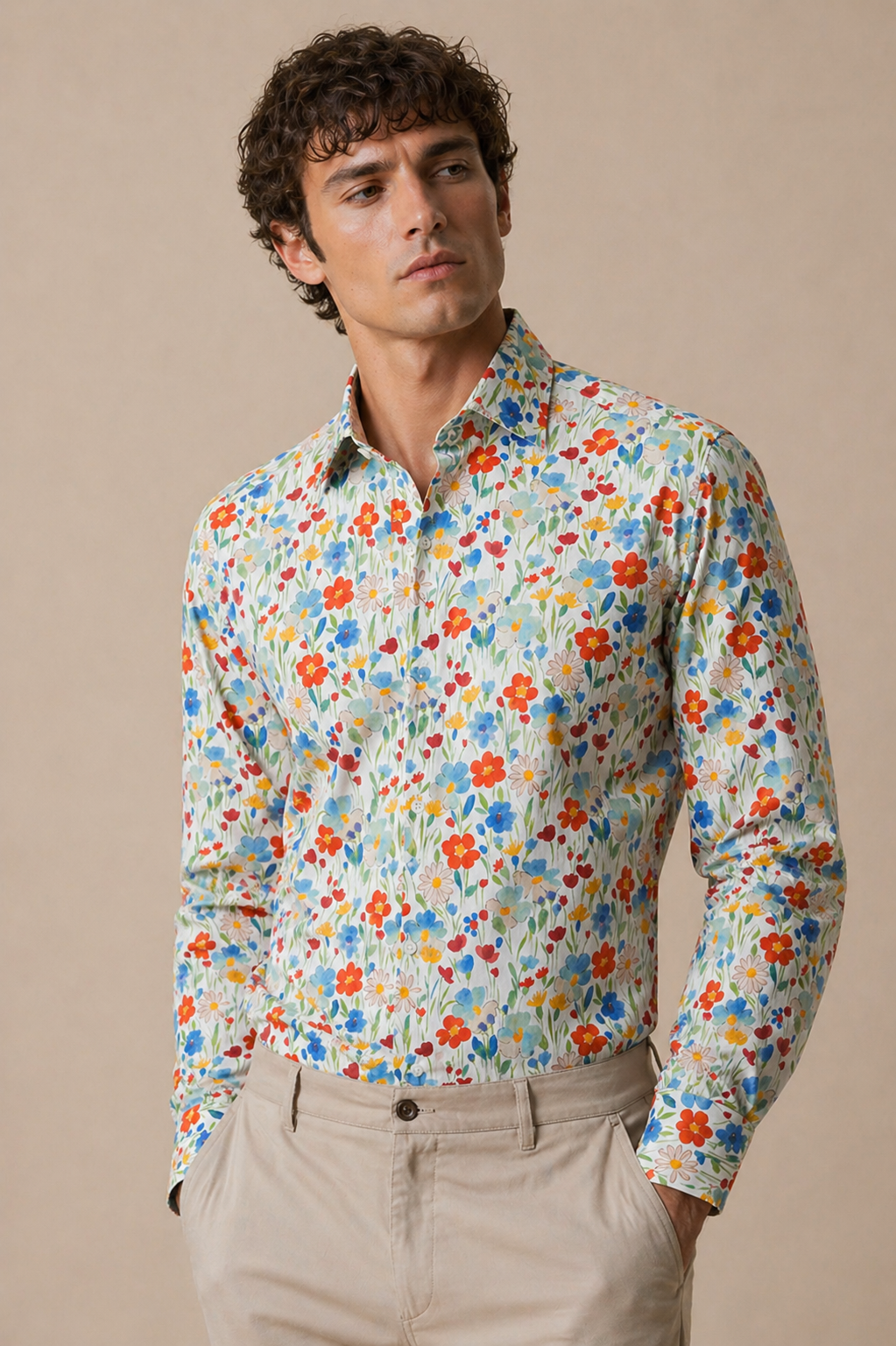 Shirt Handmade in Italy Slim Fit Floral