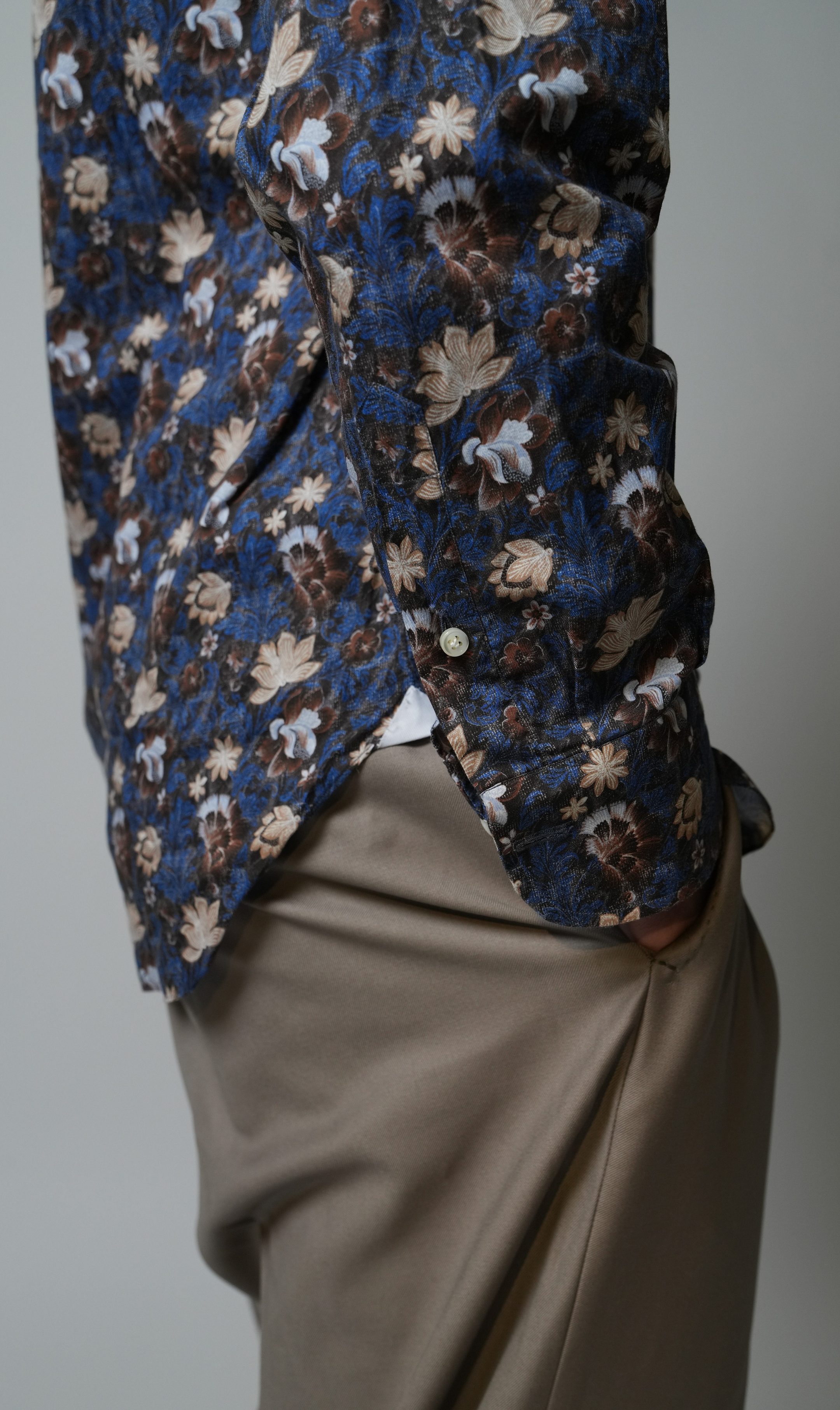 Hemd Handgemacht in Italien Regular Fit Blumen - Sample