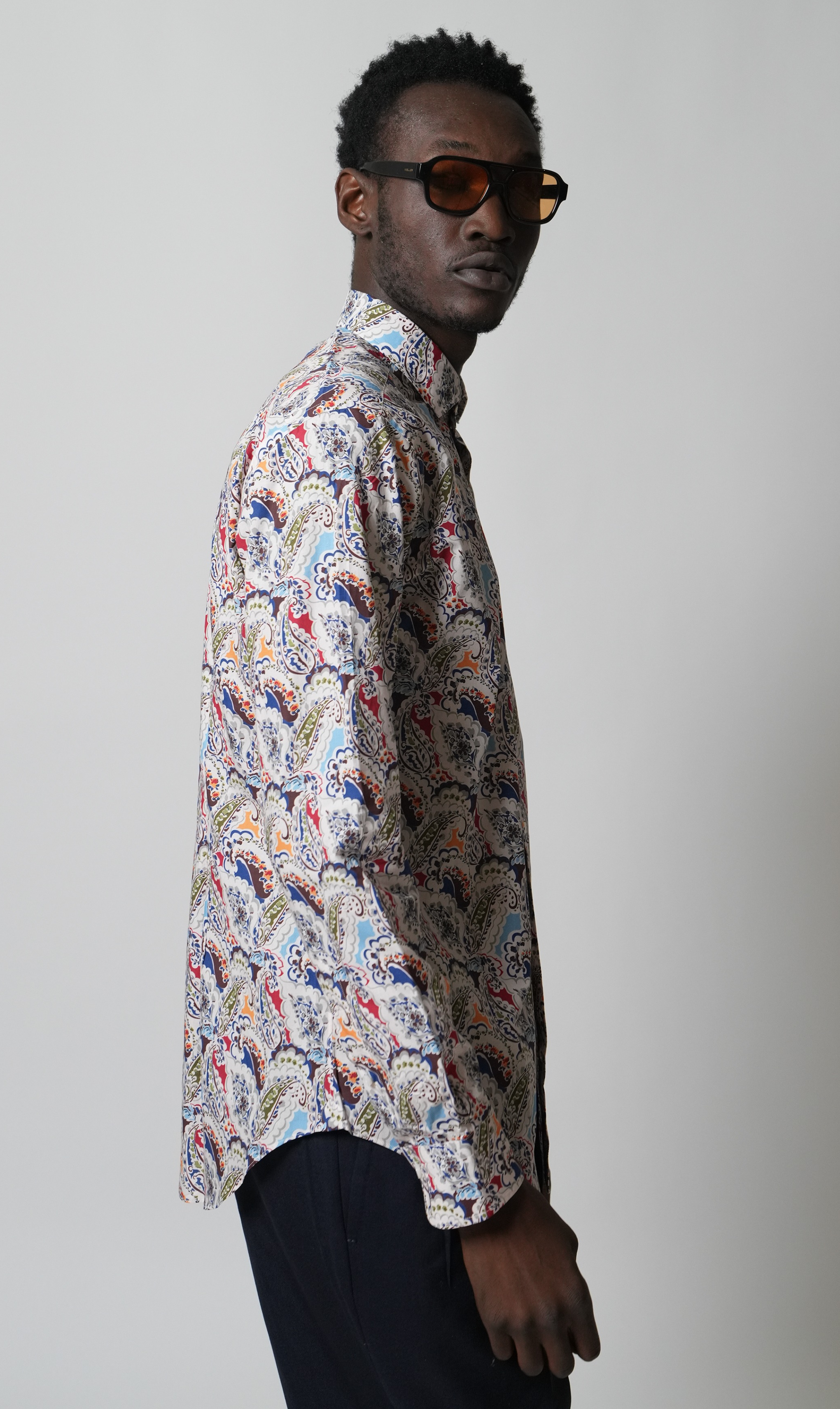 Hemd Handgemacht in Italien Super Slim Fit Paisley