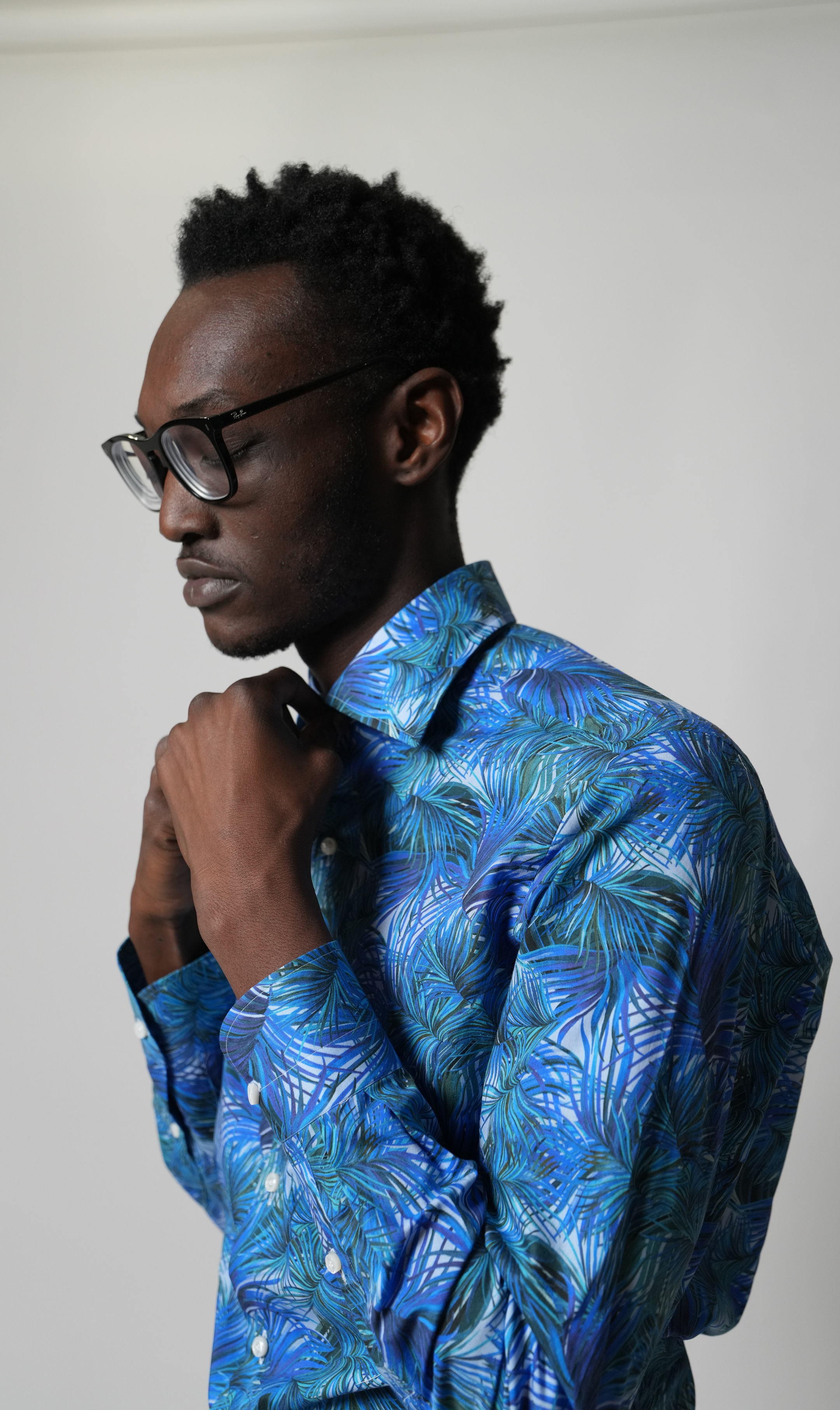 Shirt Handmade in Italy Slim Fit Palm Trees