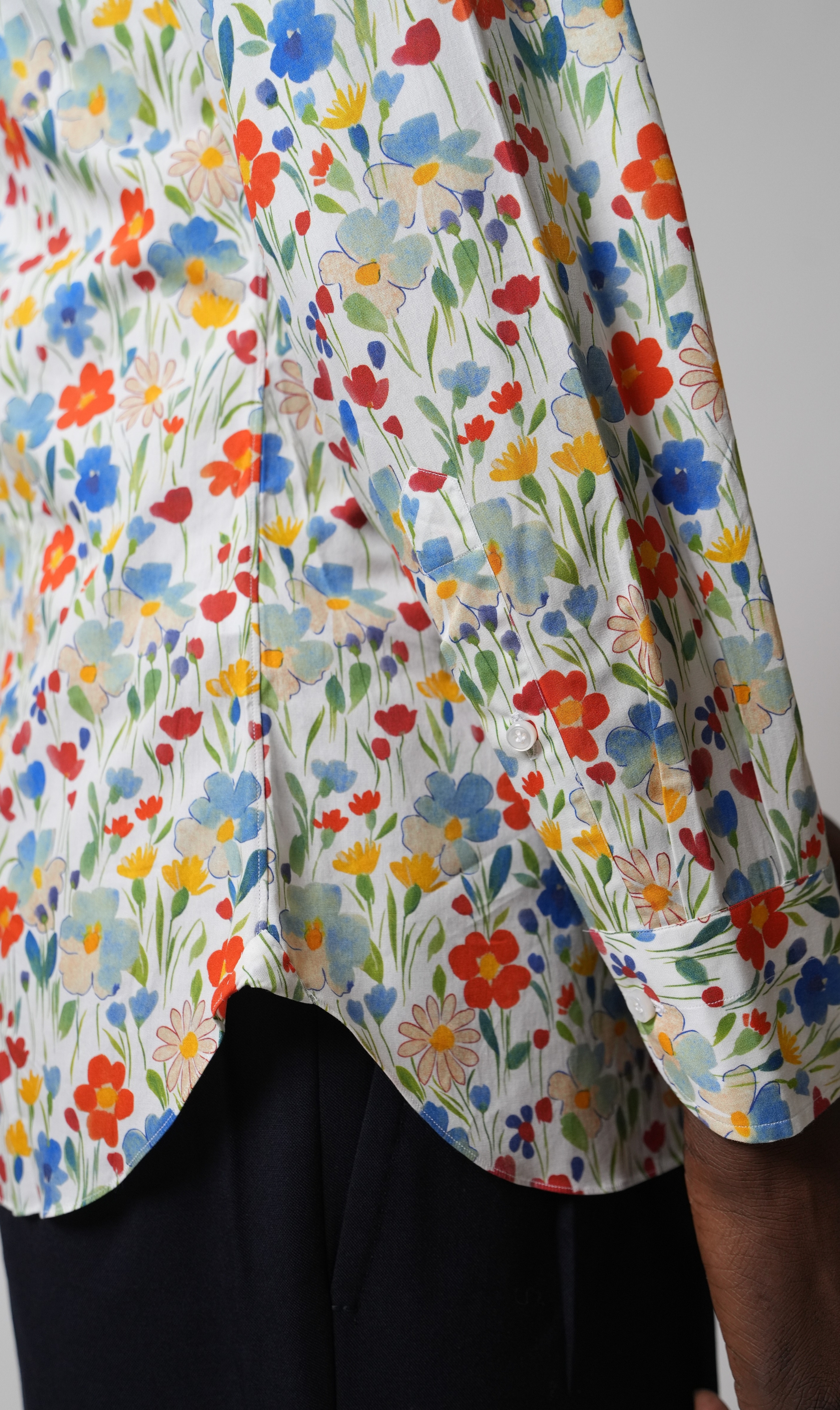 Hemd Handgemacht in Italien Slim Fit Blumen