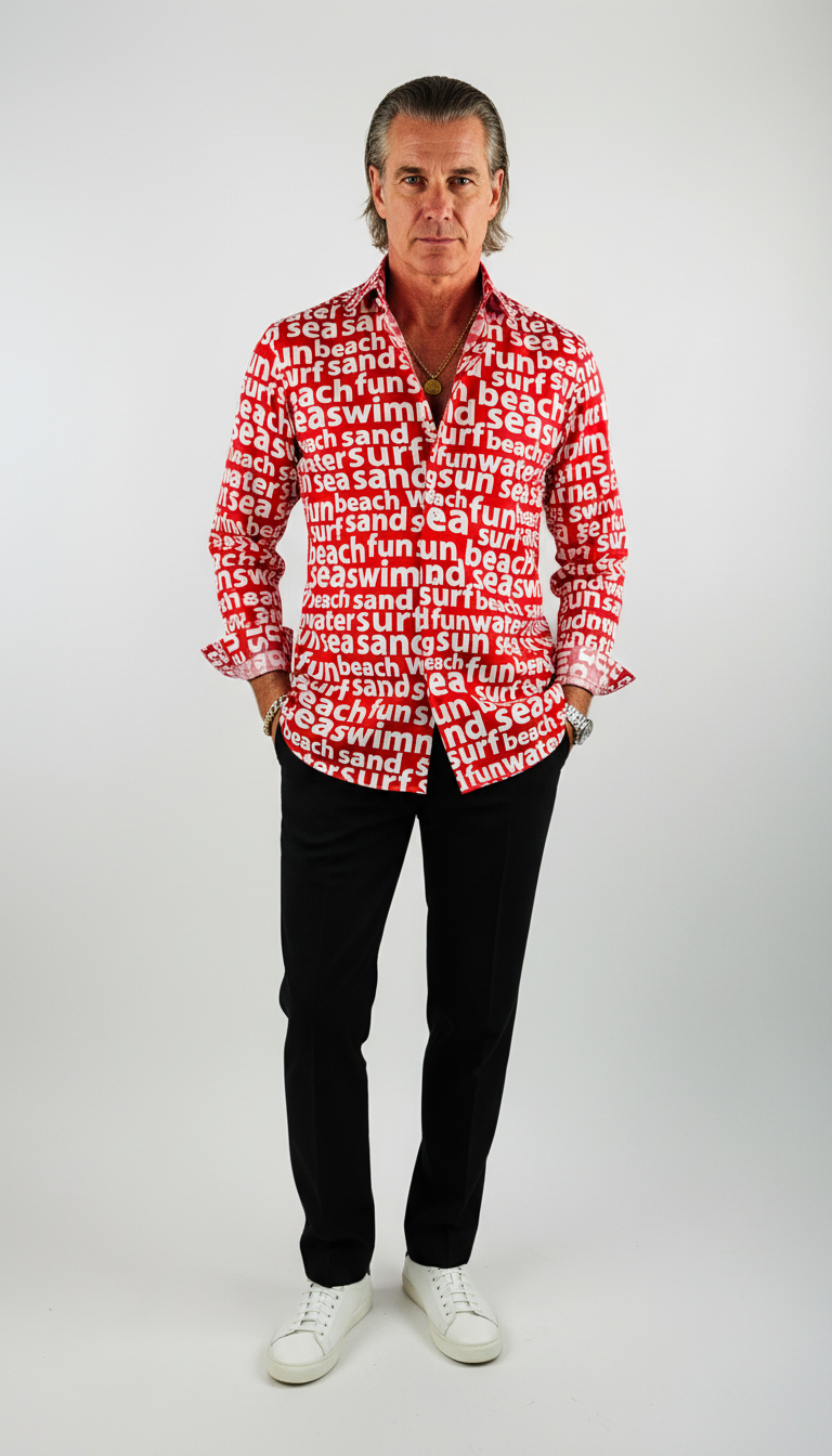 Hemd Handgemacht in Italien Slim Fit Surfer