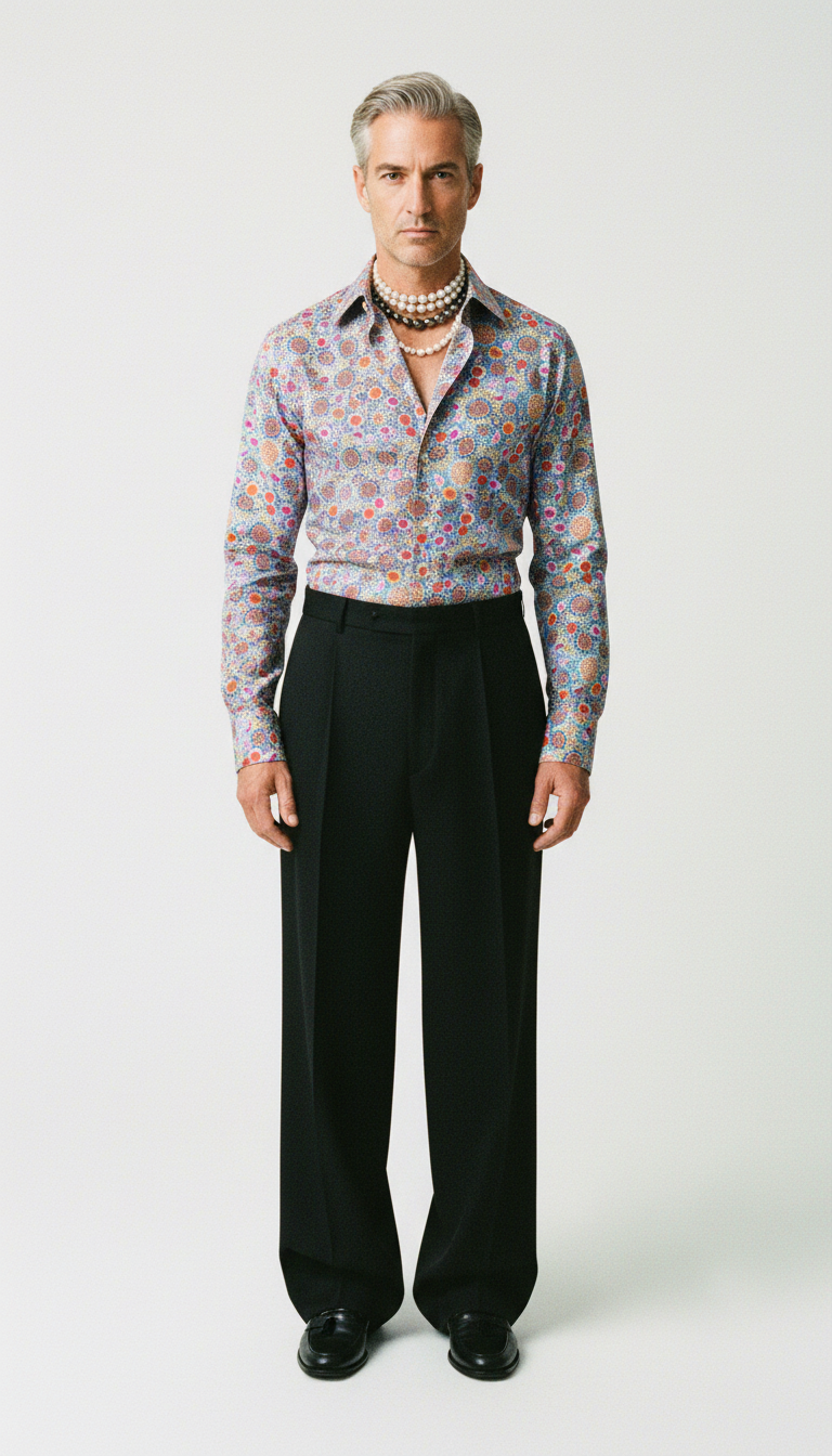 Hemd Handgemacht in Italien Slim Fit Blumen