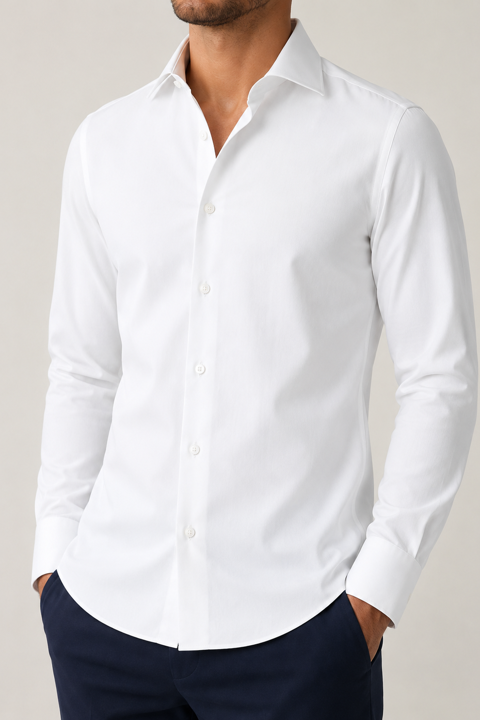 Shirt Handmade in Italy Full-Twisted Slim Fit White