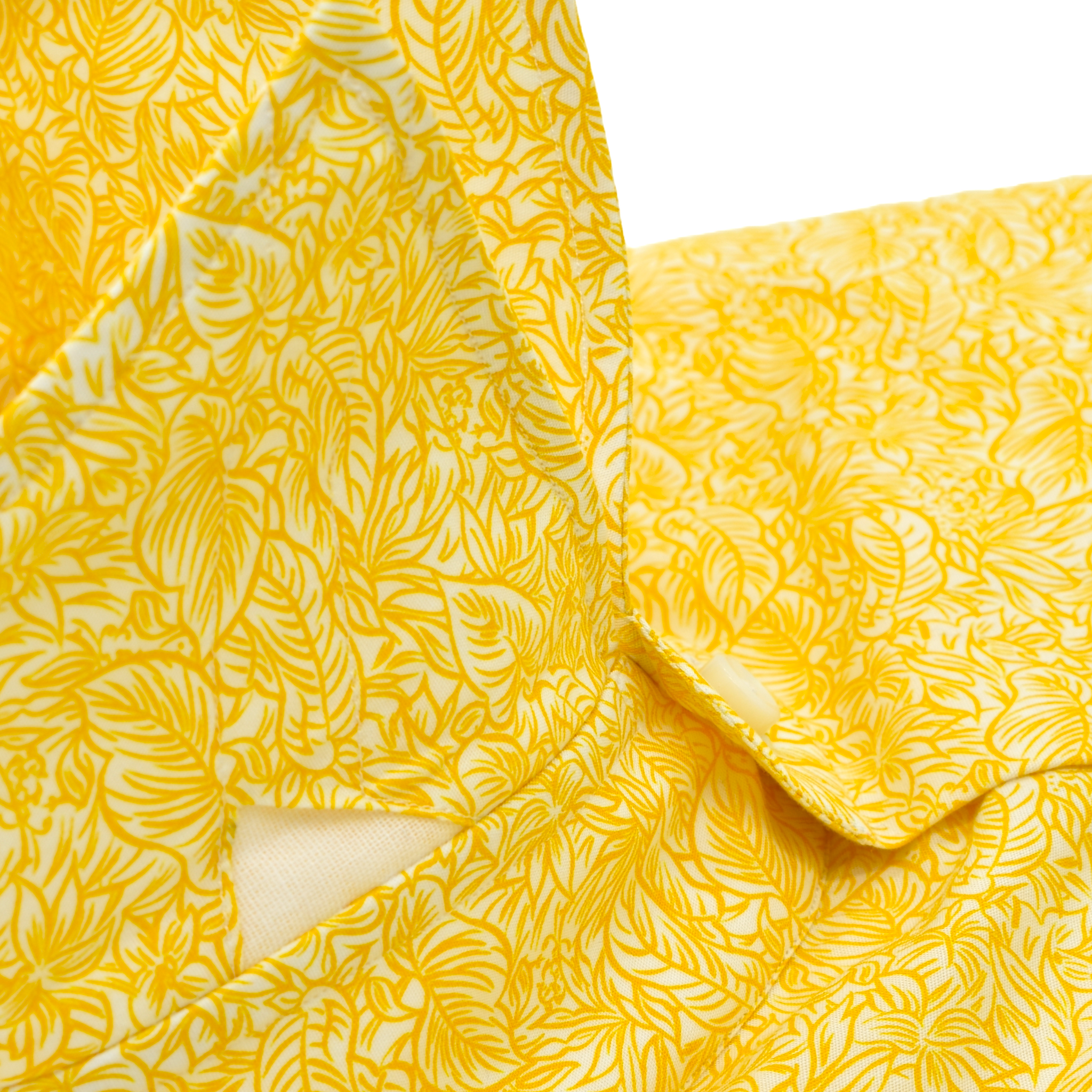 Palm Print Slim Fit Yellow Shirt