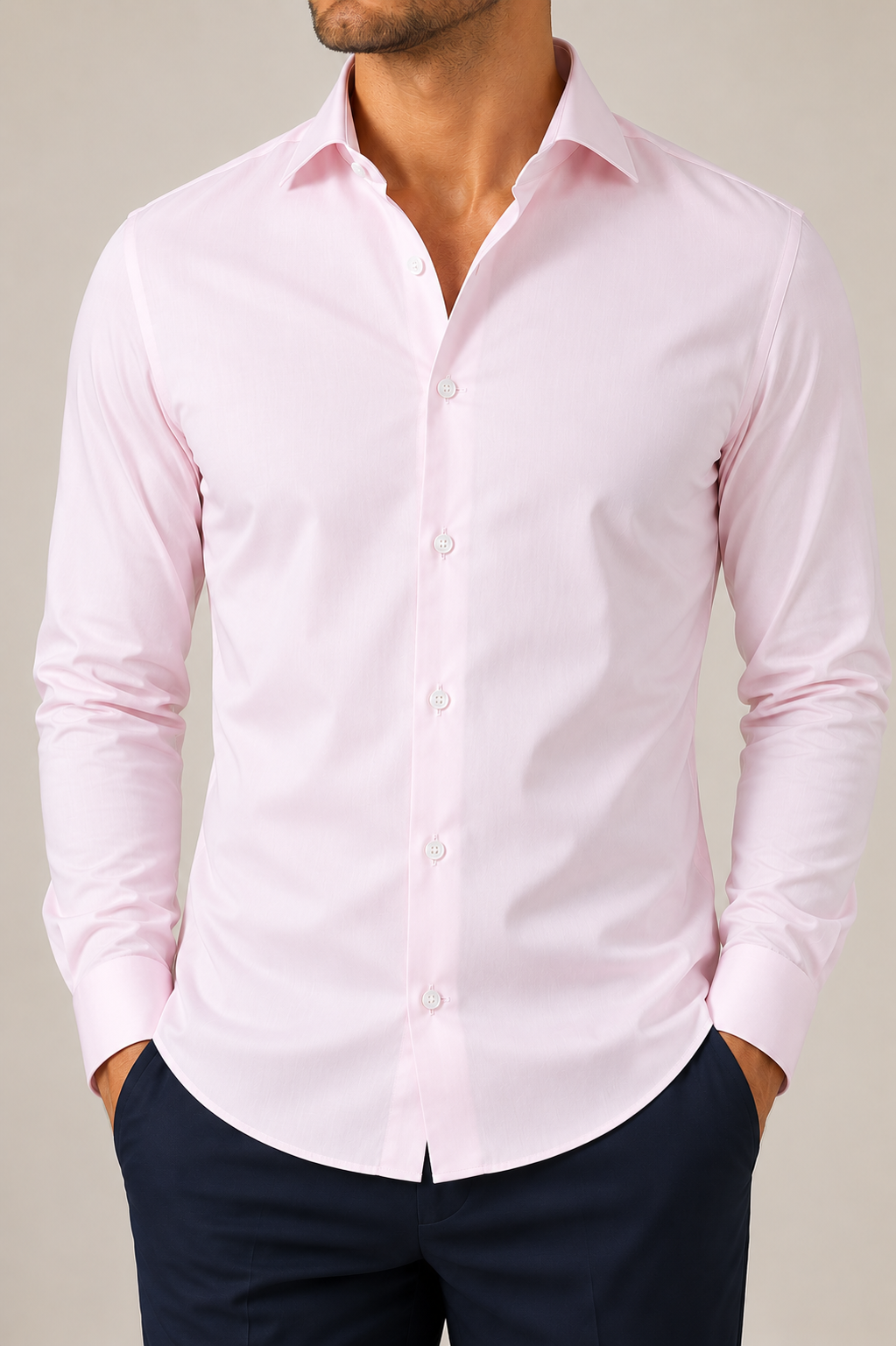 Shirt Handmade in Italy Full-Twisted Slim Fit Pink