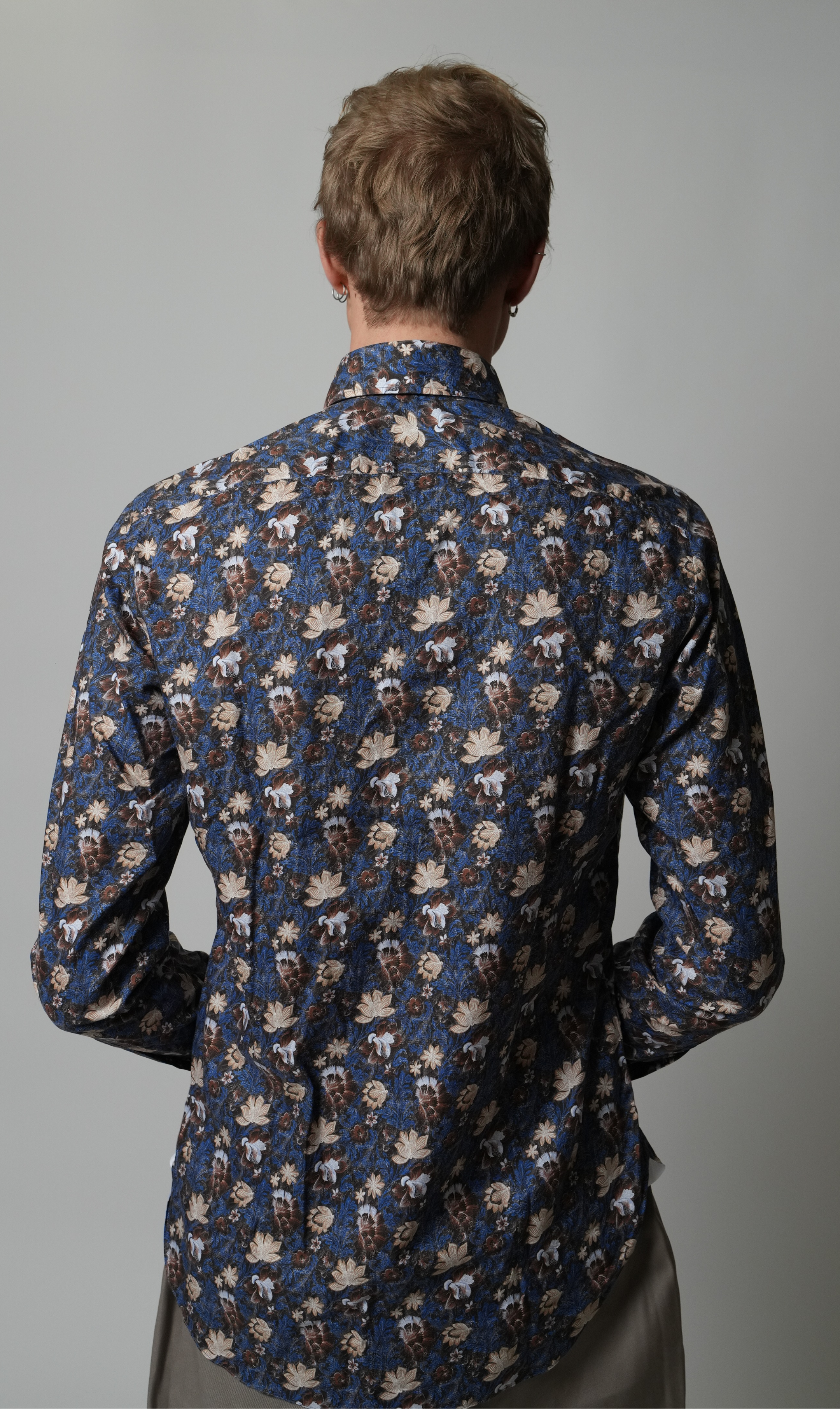 Shirt Handmade in Italy Regular Fit Flowers - Sample