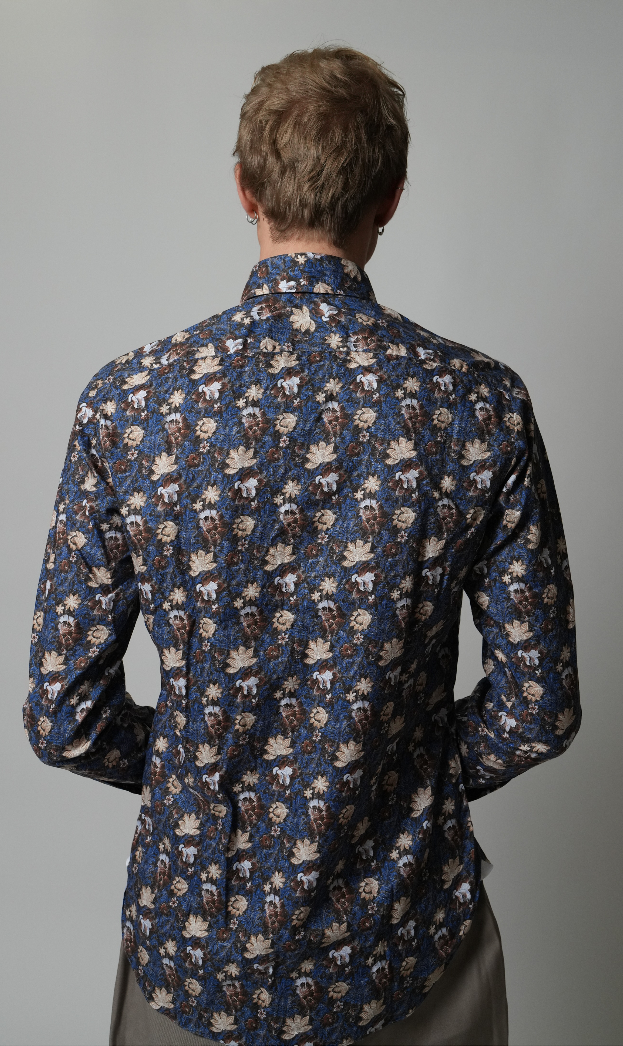 Shirt Handmade in Italy Regular Fit Flowers - Sample