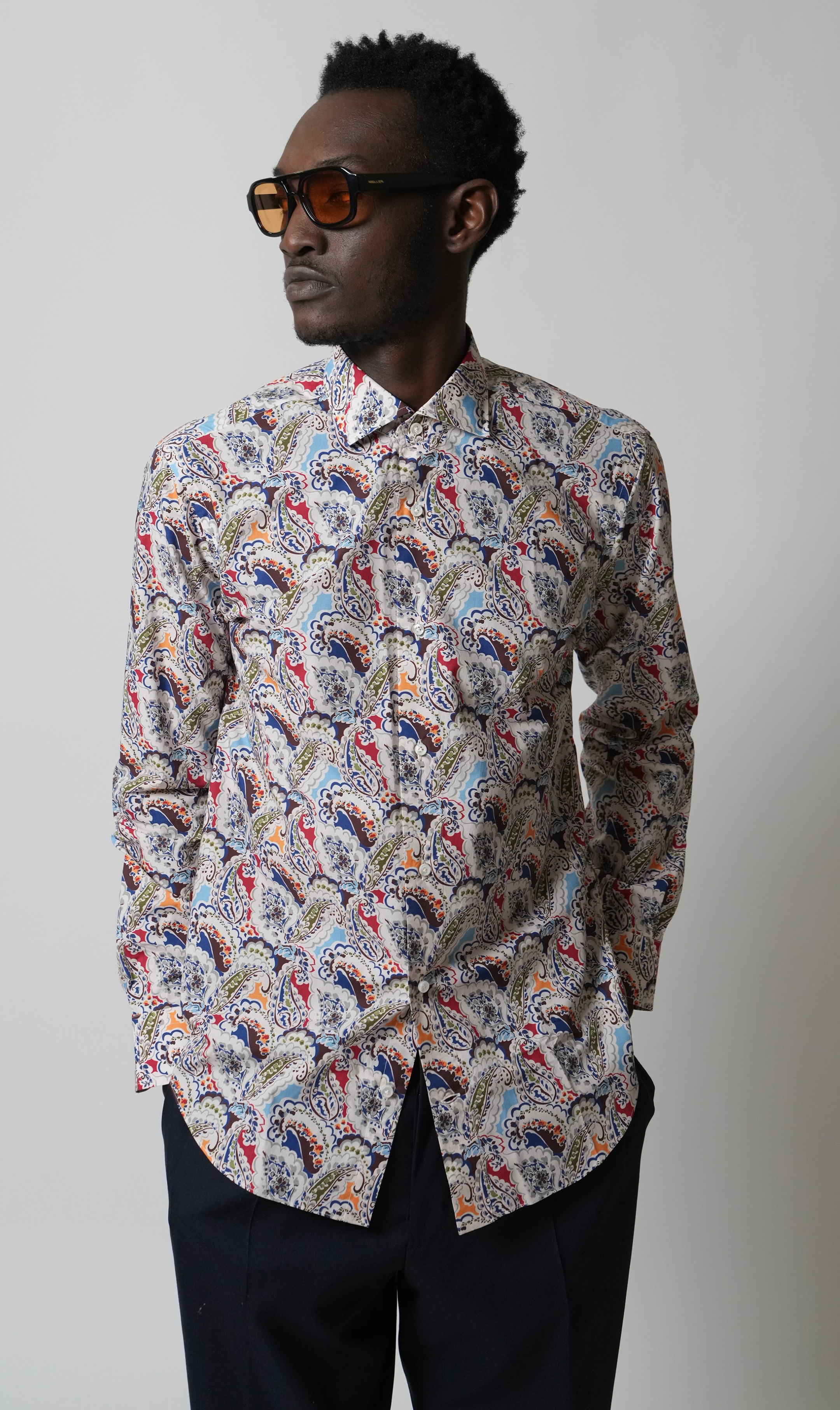Shirt Handmade in Italy Super Slim Fit Paisley