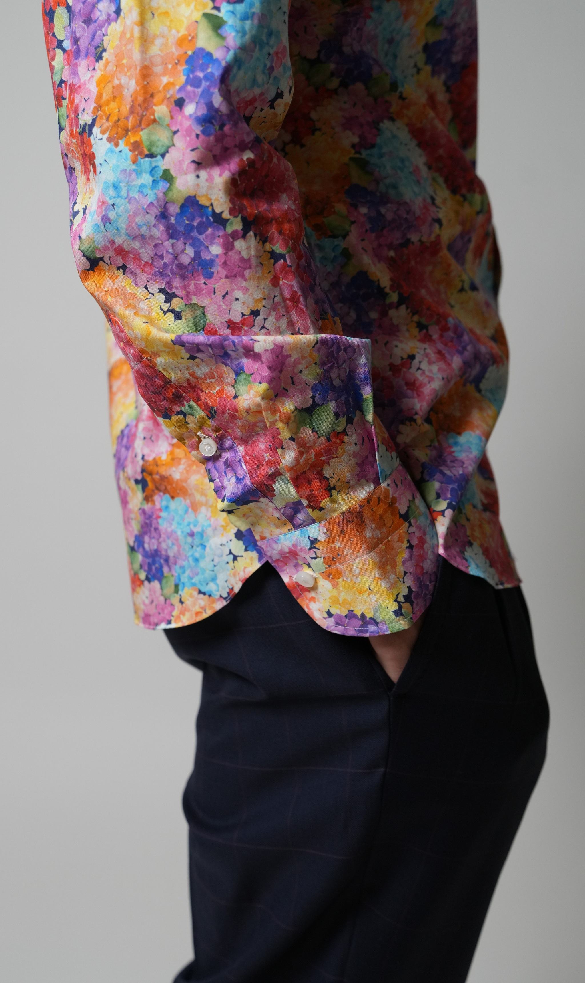 Shirt Handmade in Italy Slim Fit Hydrangeas