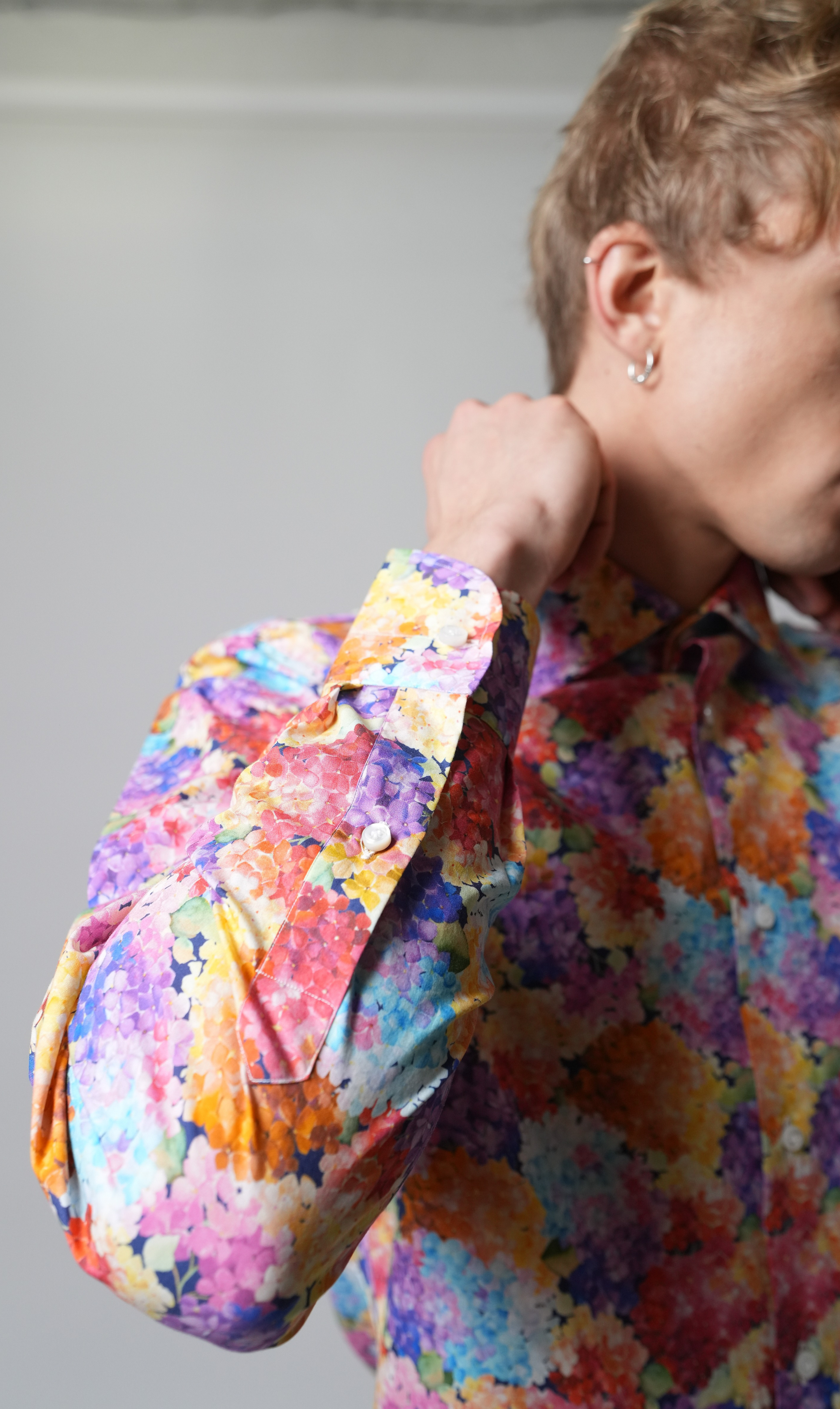 Shirt Handmade in Italy Slim Fit Hydrangeas