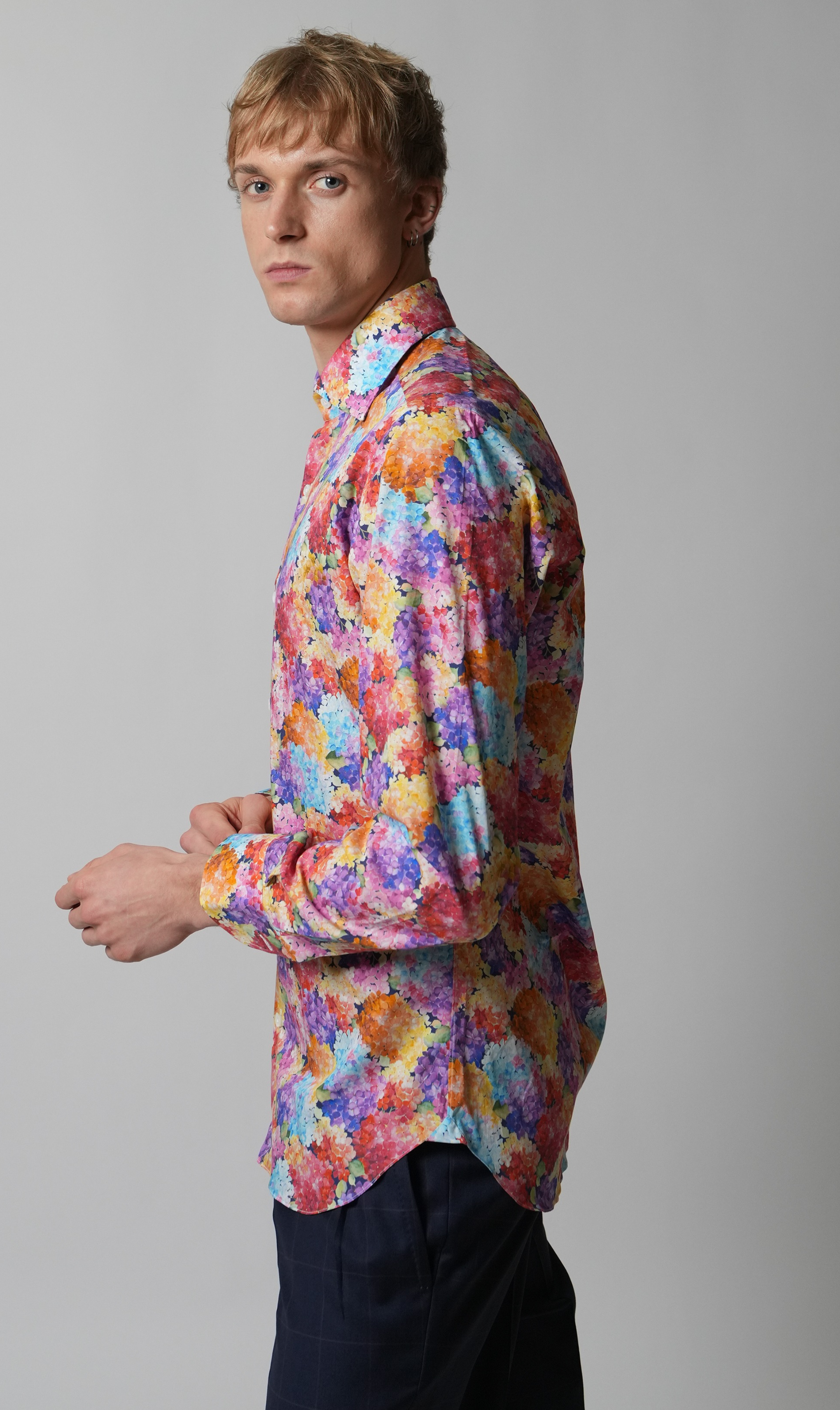 Shirt Handmade in Italy Slim Fit Hydrangeas
