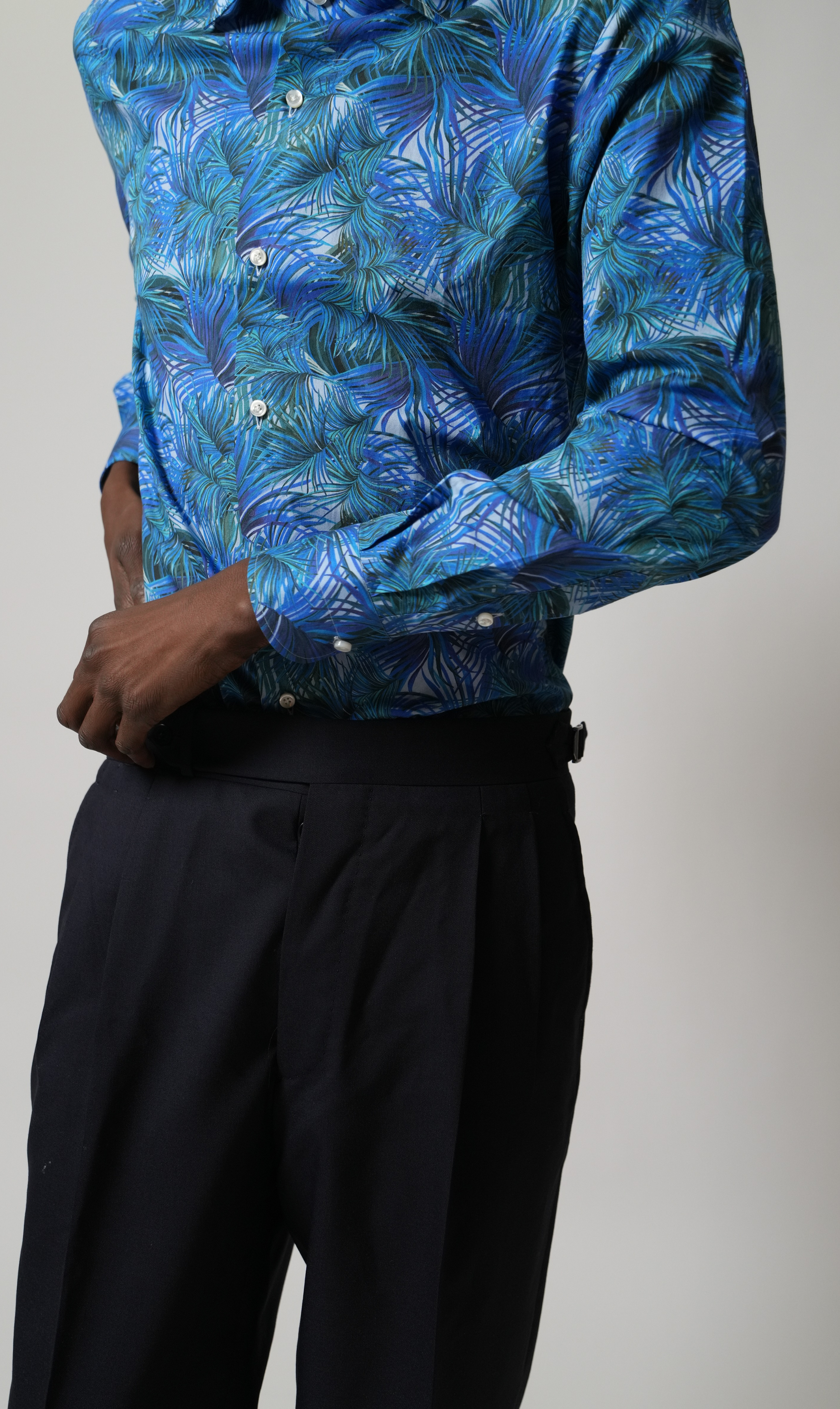 Hemd Handgemacht in Italien Slim Fit Palmen