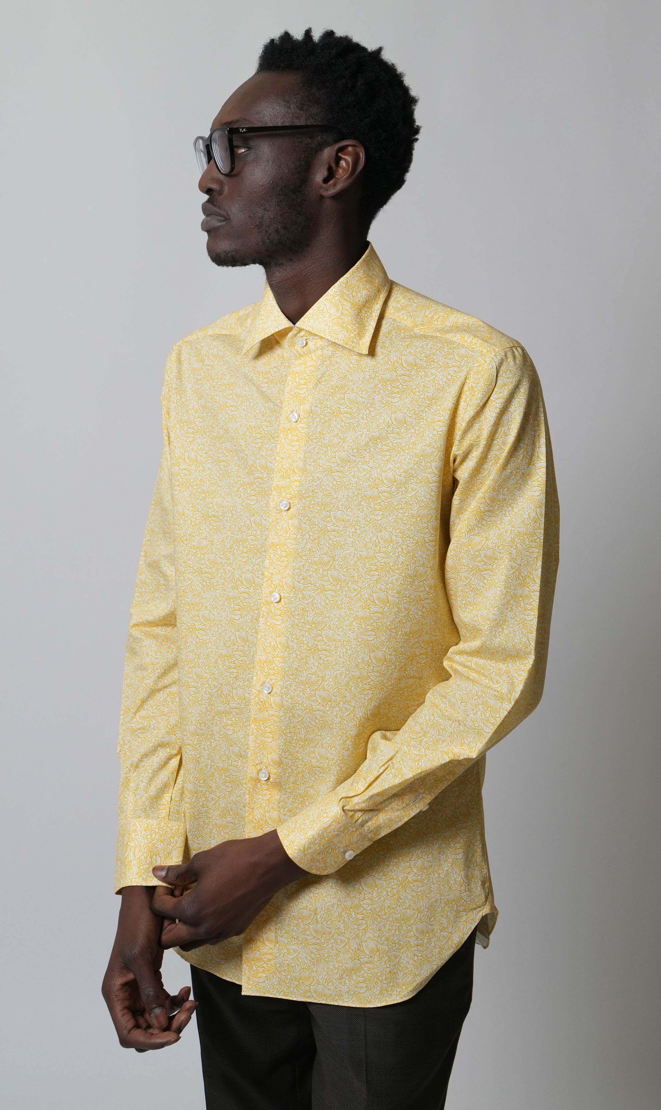 Shirt Handmade in Italy Slim Fit Yellow