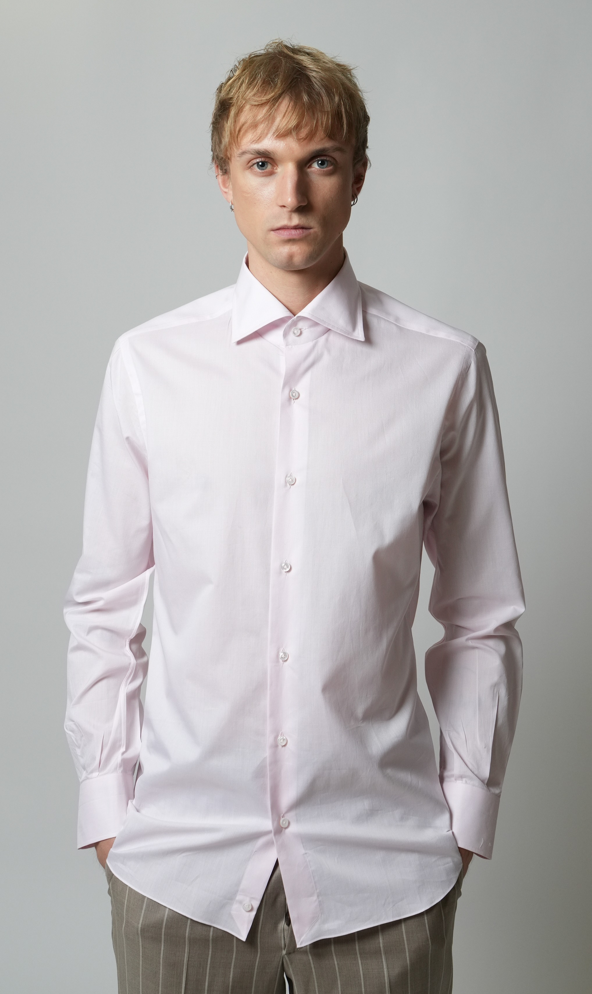 Shirt Handmade in Italy Full-Twisted Slim Fit Pink