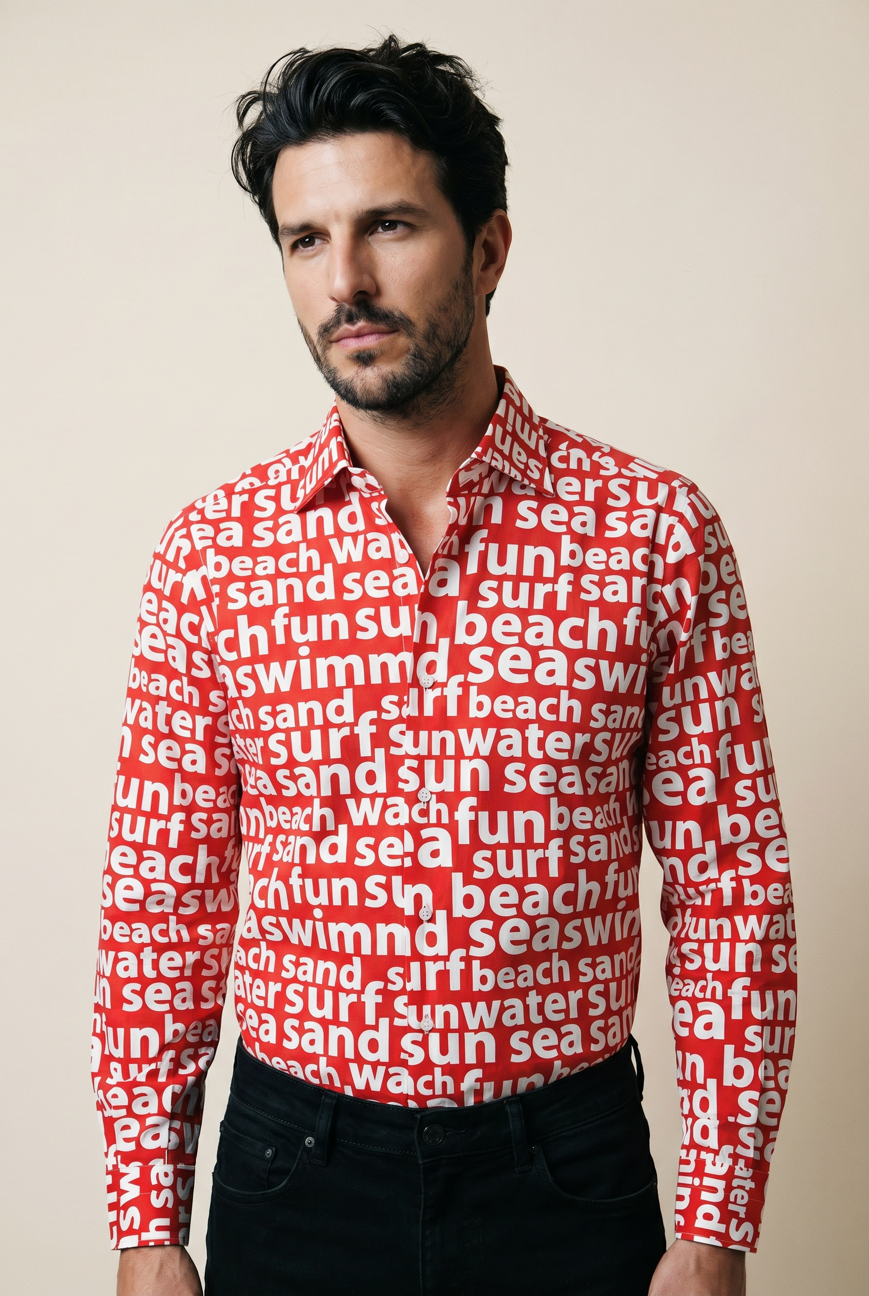 Surfer Print Shirt Slim Fit