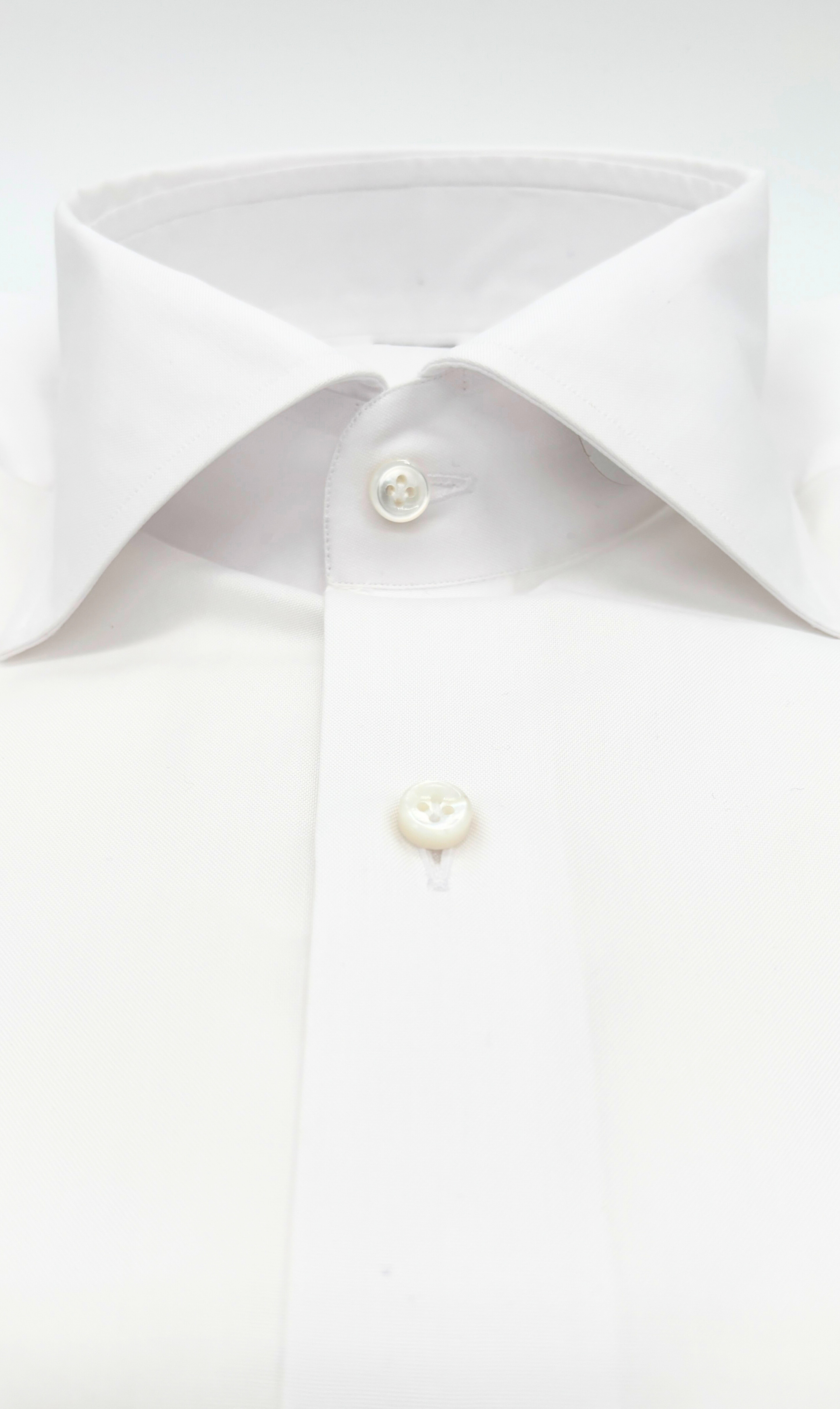 Hemd Handgemacht in Italien Vollzwirn Slim Fit Weiß