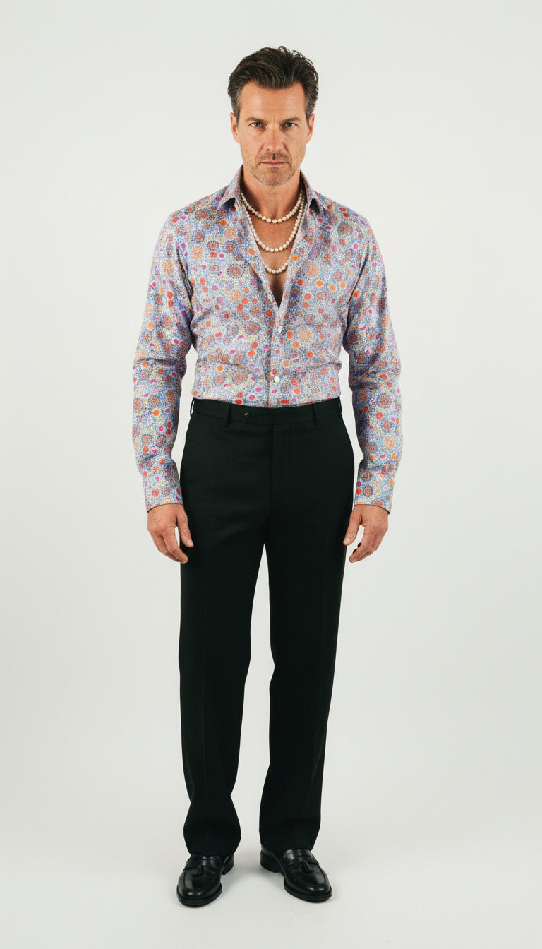 Hemd Handgemacht in Italien Slim Fit Blumen