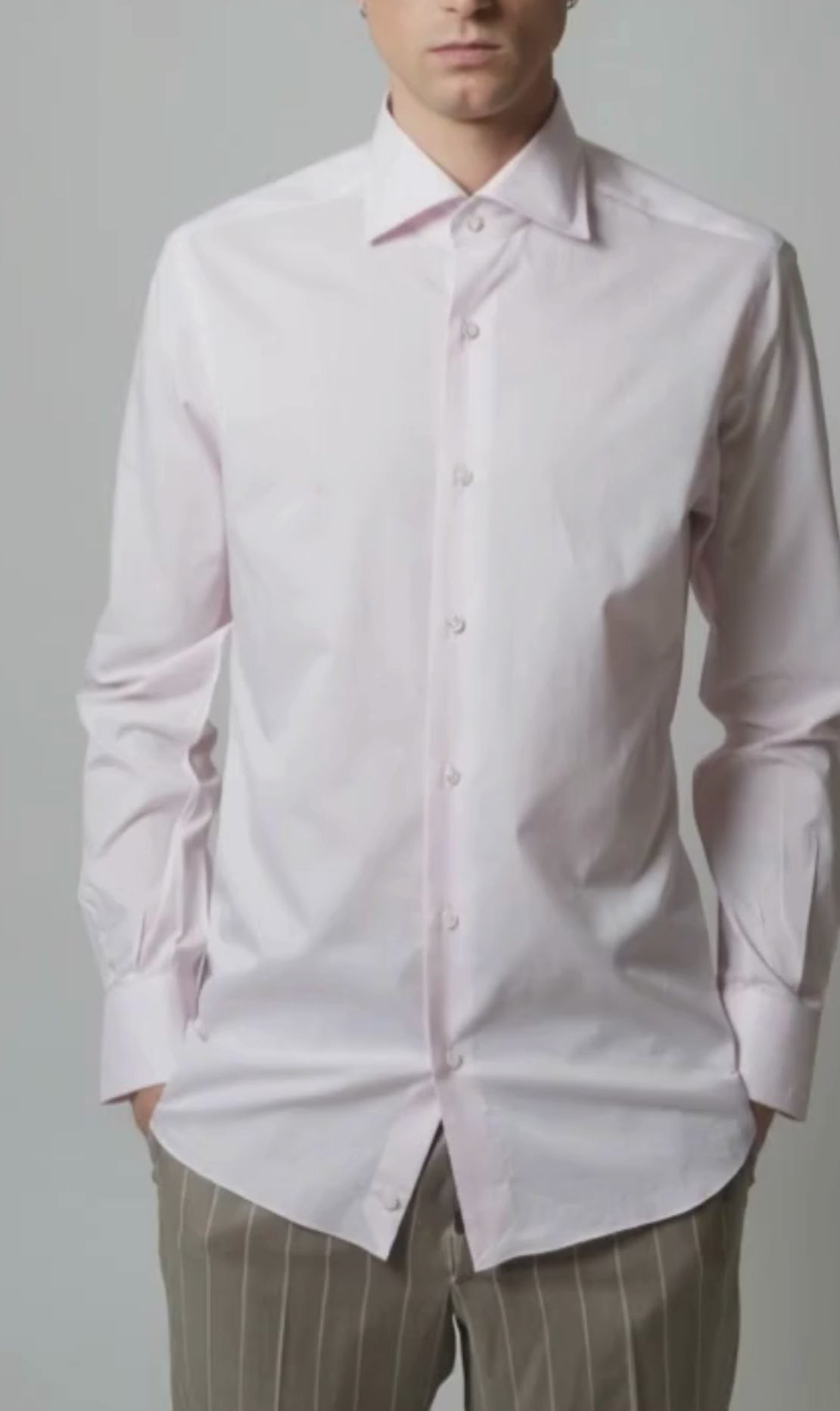 Shirt Handmade in Italy Full-Twisted Slim Fit Pink